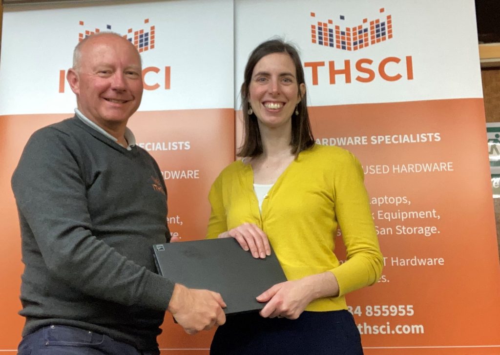 Laptop donated to Jersey Women's Refuge, collected by Marina Oliveira.